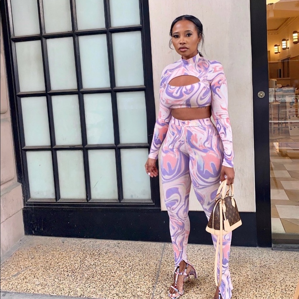 Pink Swirl Pant Set